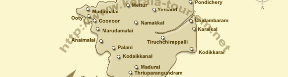 Tourist Map of Tamil Nadu